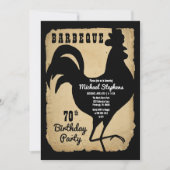 Invitation Rustic Country Chicken BBQ 70e fête d'anniversaire (Devant)