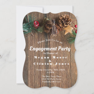 Invitation Rustic Country Christmas Engagement Party