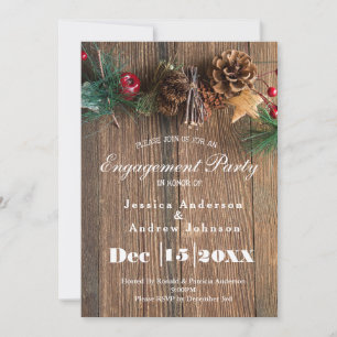 Invitation Rustic Country Christmas Engagement Party