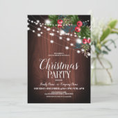 Invitation Rustic Country Christmas Twinkle Fête des lumières (Debout devant)