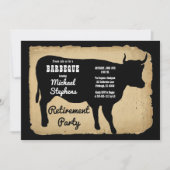 Invitation Rustic Country Cow BBQ Retraite Party (Devant)