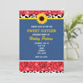 Invitation Rustic Country Cow Imprimer & Sunflowers Invitatio (Debout devant)