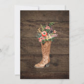 Invitation Rustic Country Cowboy Fête des mariées de démarrag (Dos)