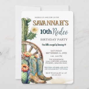Invitation Rustic Country Cowgirl Western Rodeo Anniversaire