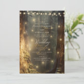 Invitation Rustic Country Enchanted Mariage Forêt (Debout devant)