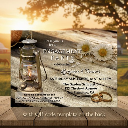 Invitation Rustic Country Engagement Party 