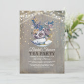 Invitation Rustic Country Fête des mariées Tea Party (Debout devant)