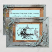 Invitation Rustic Country Fête des mariées Tea Party Invitati (Devant / Derrière)