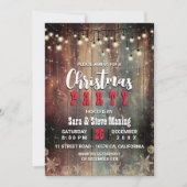 Invitation Rustic Country Feux de Noël Feux de neige fête (Devant)