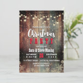 Invitation Rustic Country Feux de Noël Feux de neige fête (Debout devant)