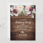 Invitation Rustic Country Floral Aquarelle fête d'anniversair (Devant)
