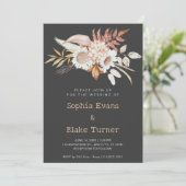 Invitation Rustic Country Floral Botanique Mariage d'ombre (Debout devant)