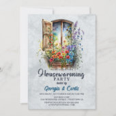 Invitation Rustic Country Floral Fête de réchauffement domest (Devant)