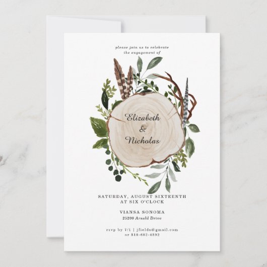 Invitation Rustic Country Floral Mariage (Devant)