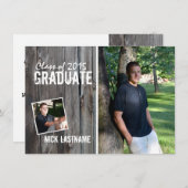 Invitation Rustic Country Grange 2015 Graduation (Devant / Derrière)