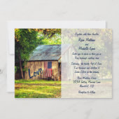 Invitation Rustic Country Grange American Flag Wedding Invita (Devant)