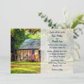 Invitation Rustic Country Grange American Flag Wedding Invita (Debout devant)