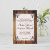 Invitation Rustic Country Grange Bois Cadre Mariage Invitatio (Debout devant)
