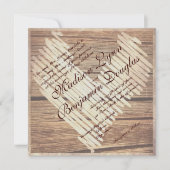 Invitation Rustic Country Grange Bois Coeur Mariage Invitatio (Devant)