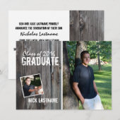 Invitation Rustic Country Grange Graduation (Devant / Derrière)