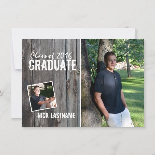 Invitation Rustic Country Grange Graduation (Devant)