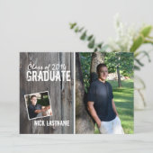 Invitation Rustic Country Grange Graduation (Debout devant)