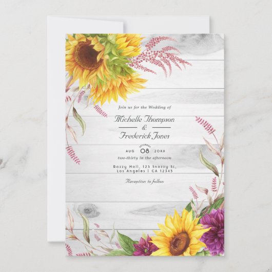 Invitation Rustic Country Grange QR Code RSVP Mariage de tour (Devant)