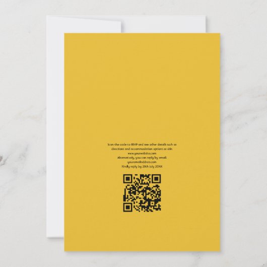 Invitation Rustic Country Grange QR Code RSVP Mariage de tour (Dos)