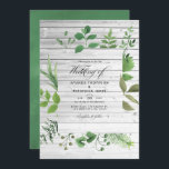 Invitation Rustic Country Grange Verdure Mariage Photo<br><div class="desc">Jasmin, lierre et fougères sauvages bois mariage cérémonie d'aquarelle invitation avec élégante calligraphie conçue pour être rapidement et facilement customisé. Idéal pour un thème ou un mariage de jardin. La photo au verso est facultative. Si vous préférez le supprimer, faites défiler vers le bas de "Personnaliser ce modèle" et cliquez...</div>