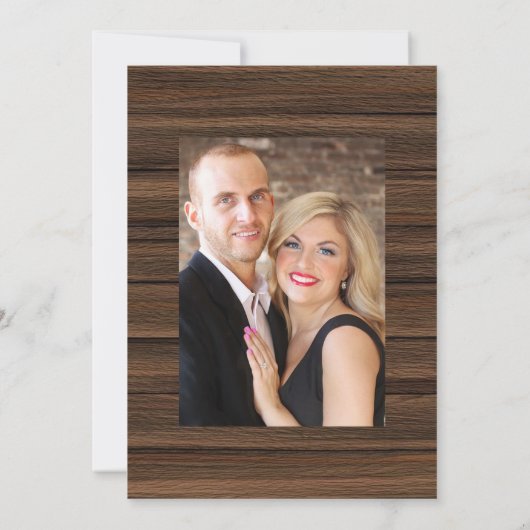 Invitation Rustic Country Grange Verdure Mariage Photo Invita (Dos)