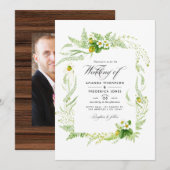 Invitation Rustic Country Grange Verdure Mariage Photo Invita (Devant / Derrière)
