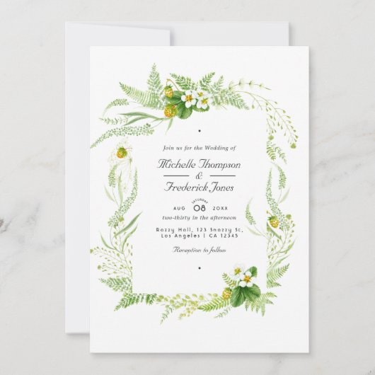 Invitation Rustic Country Grange Verdure QR Code RSVP Mariage (Devant)