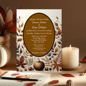 Invitation Rustic Country Grunge Brown Automne Citrouille Mar
