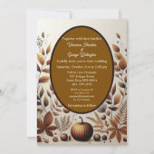 Invitation Rustic Country Grunge Brown Automne Citrouille Mar (Devant)