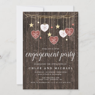 Invitation Rustic Country Heart Winter Engagement Party