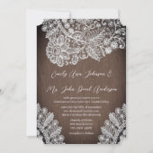 Invitation Rustic Country Heirloom Dentelle Mariage Invitatio (Devant)