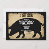 Invitation Rustic Country Hog I DO BBQ Douche de couple (Devant)