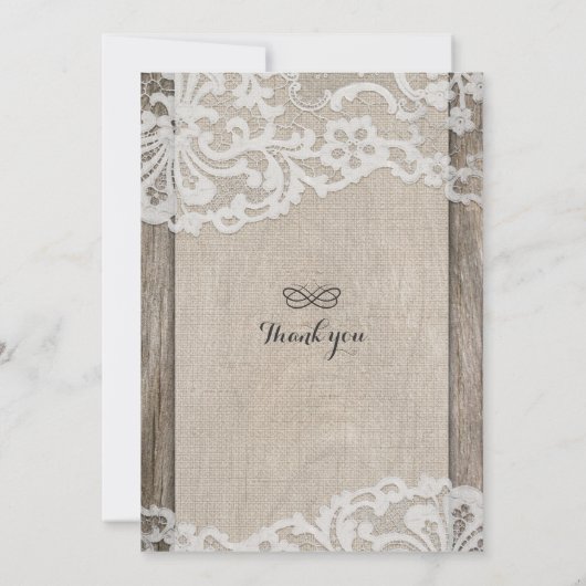 Invitation Rustic Country Horseshoe Burlap Lace Mariage (Dos)