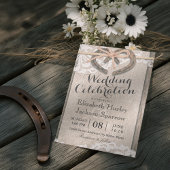 Invitation Rustic Country Horseshoe Burlap Lace Mariage