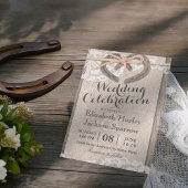 Invitation Rustic Country Horseshoe Burlap Lace Mariage