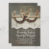 Invitation Rustic Country Horseshoe Dîner de répétition de co (Devant / Derrière)