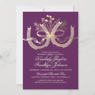 Invitation Rustic Country Horseshoe Dîner De Répétition D'Or