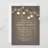 Invitation Rustic Country Mason Jar Lumières Photo Graduation (Dos)