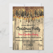 Invitation Rustic Country or parties scintillant gouttes de N (Devant)