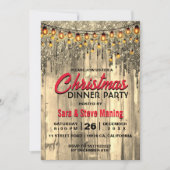 Invitation Rustic Country or parties scintillant gouttes lumi (Devant)