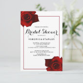 Invitation Rustic Country Rose Classy Floral Fête des mariées (Debout devant)
