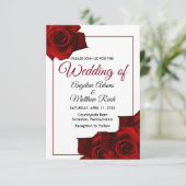 Invitation Rustic Country Rose Classy Floral Mariage Invitat (Debout devant)