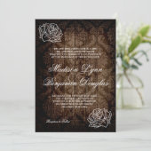 Invitation Rustic Country Roses Grange Wood Wedding Invite (Debout devant)