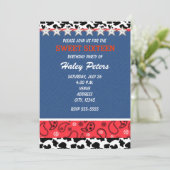 Invitation Rustic Country Stars & Vache Imprimer Bandanna Par (Debout devant)