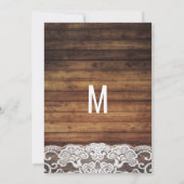 Invitation Rustic Country String Éclairage Dentelle de bois S (Dos)